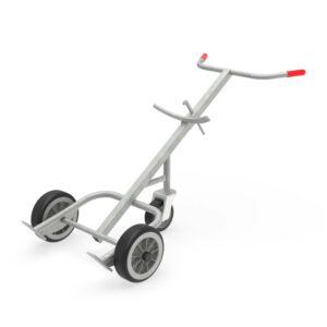 Fassroller aus Edelstahl (V2A) für 200 l Fässer Fasshandling-Geräte aus Edelstahl Produktbild Fasskarre ATEX für Stahlfässer für Ex-Zone II 3G, verzinkt, mit zusätzlichem Stützrad