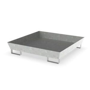 Auffangwanne aus Stahl, ohne Gitterrost, unterfahrbar, verzinkt, Auffangvolumen 208 l