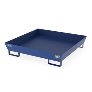 Auffangwanne aus Stahl, ohne Gitterrost, unterfahrbar, lackiert, Auffangvolumen 208 l, 1300x1300x270mm