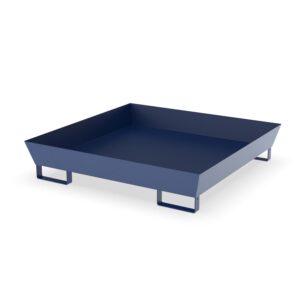 Auffangwanne aus Stahl, ohne Gitterrost, unterfahrbar, lackiert, Auffangvolumen 208 l