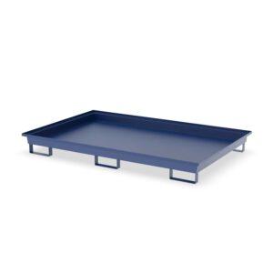 Auffangwanne aus Stahl für 3 x 200 l Fässer, ohne Gitterrost, unterfahrbar, lackiert, 2010x800x280mm Auffangwannen aus Stahl Produktbild Auffangwanne aus Stahl für 6 x 200 l Fässer, ohne Gitterrost, unterfahrbar, lackiert