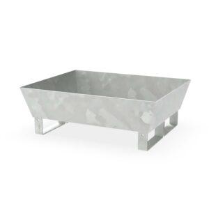 Kleingebindewanne hazSAFE aus Stahl mit verzinktem Lochblech, Auffangvolumen 55 l Kleingebindewannen aus Stahl Produktbild Auffangwanne aus Stahl für 1 x 60 l Fass, ohne Gitterrost, unterfahrbar, verzinkt