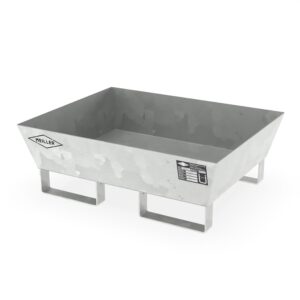 Auffangwanne aus Stahl für 1 x 60 l Fass, ohne Gitterrost, unterfahrbar, verzinkt, 800x640x280mm