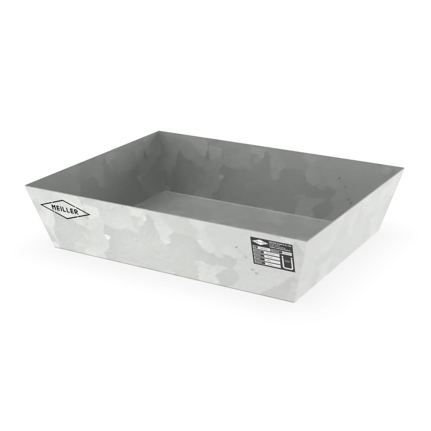 Paletten-Auffangwanne aus Stahl für 1 x 60 l Fass, ohne Gitterrost, verzinkt, 800x640x180mm