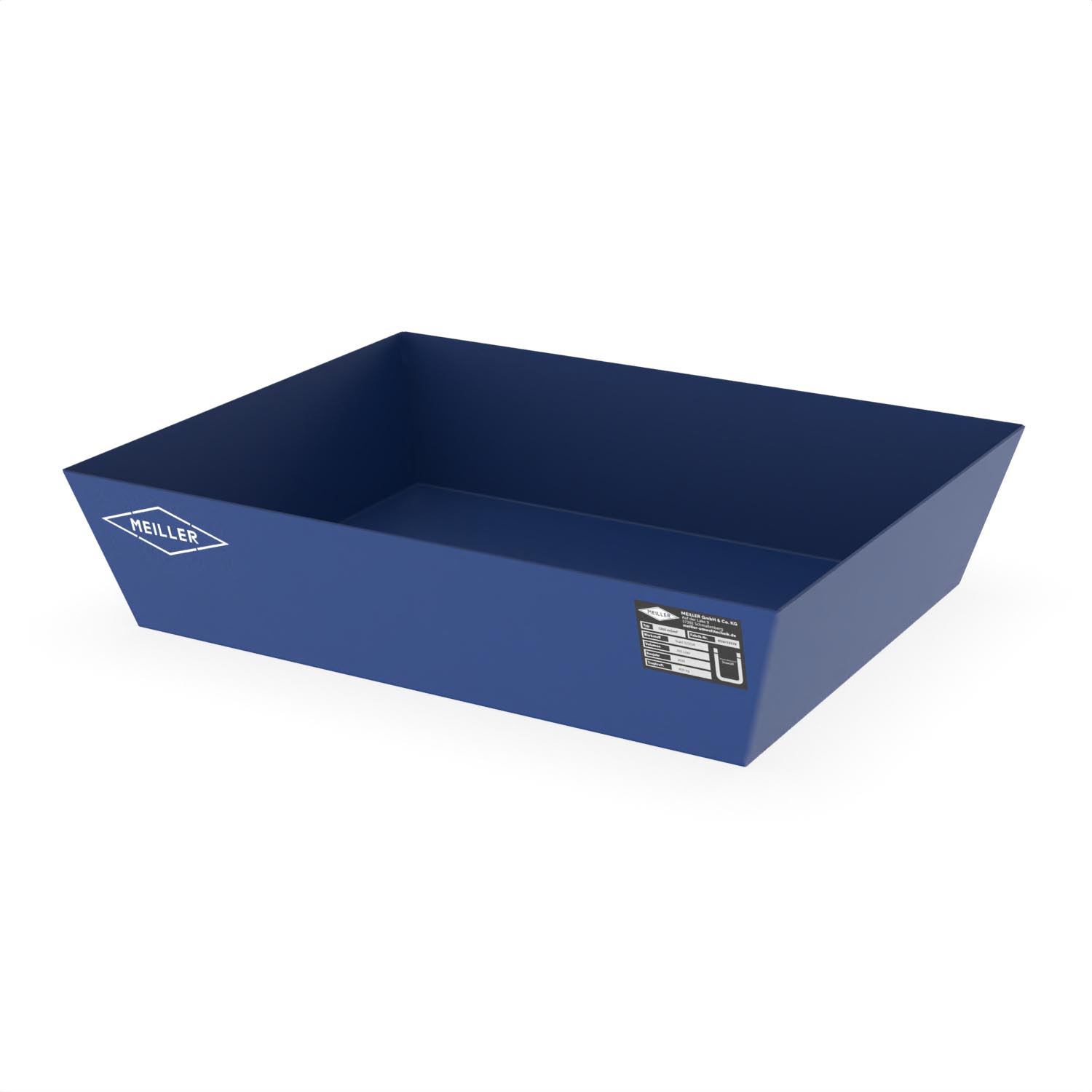 Paletten-Auffangwanne aus Stahl für 1 x 60 l Fass, ohne Gitterrost, lackiert, 800x640x180mm