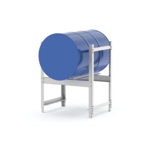 Stapelregal mit Auffangwanne aus GFK für 4 x 200 l Fässer Fass-Stapelregale Produktbild Fass-Stapelregal für 1 x 200 l Fass, verzinkt, Bausatz