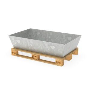 Scherengreifer Fassgreifer für 200 l Rollreifen- und Sickenfässer Fass-Kippgreifer (Scherengreifer) Produktbild Paletten-Auffangwanne aus Stahl für 2 x 200 l Fässer, ohne Gitterrost, verzinkt