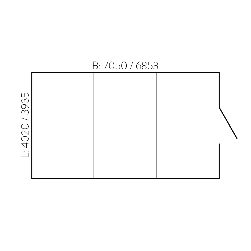 Thermo-Gefahrstoffcontainer SMCI43 aus Stahl, Auffangvolumen 3 x 1000 l, isoliert, begehbar, 4020x7050x2450mm