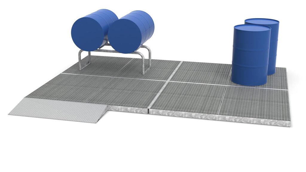 2026-FSM MontagesituationFlächenschutz-Elemente aus verzinktem Stahl, Bauhöhe 80mm _web