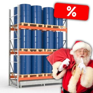 Palettenregal mit Stahlauffangwanne im Dezember im Preis reduziert Palettenregal mit Stahlauffangwanne im Dezember im Preis reduziert