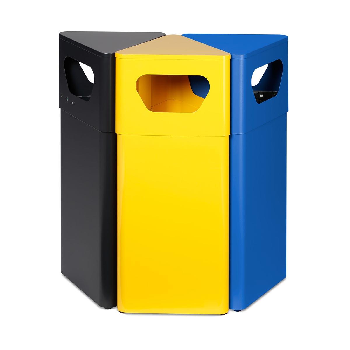 Abfallsammler aus Stahl, Volumen 32 l, verschließbar, mit Inneneinsatz