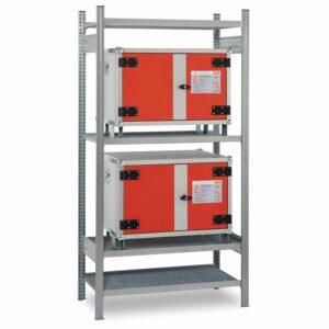 Regal, für bis zu 2 Schränke, inklusive Wandbefestigung (nur in Verbindung mit Stapelfüßen)