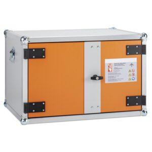 Auffangwanne aus GFK für 3 x 200 l Fässer, Volumen 220 l, ohne Stellebene, ohne Füße, mit Zulassung Auffangwannen aus GFK Produktbild Lithium-Akku-Schrank zum Lagern, Breite 800 mm, 2 Rauchmelder, ohne Füße, Explosionsschutz