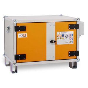 Lithium-Ionen-Akku-Ladeschrank premiumPLUS 8/5, Rauchmelder, mit Füßen, lockEX 2.0, VDMA-zertifiziert, BMA und Fernalarm