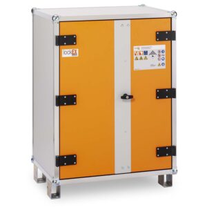 Lithium-Ionen-Akku-Lagerschrank 8/10, Rauchmelder, mit Füßen, lockEX 2.0, VDMA-geprüft