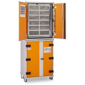 Lithium-Ionen-Akku-Lagerschrank 8/20, Rauchmelder, mit Füßen, lockEX 2.0, VDMA-geprüft