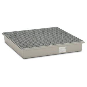 Auffangwanne aus GFK für 4 x 200 l Fässer, Volumen 220 l, mit Gitterrost, ohne Füße, mit Zulassung