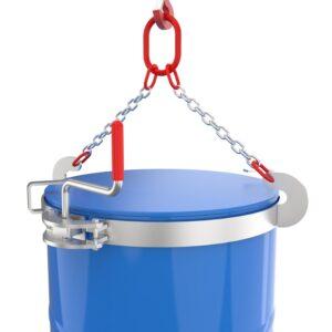 Bandagengreifer aus Edelstahl (V2A) für stehende 200 l Rollreifen- und Sickenfässer