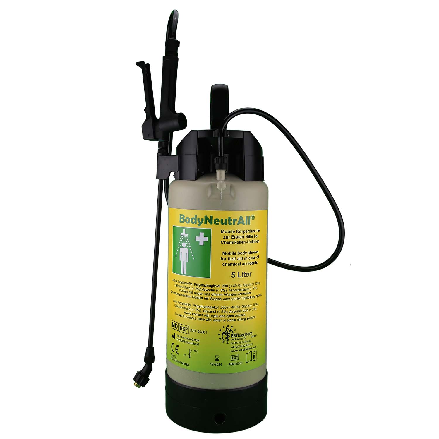 Mobile Körperdusche BodyNeutrAll® für die schnelle Notfall-Dekontamination, 5 l