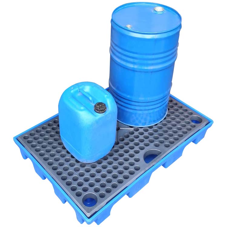 Flächenschutzelement aus Polyethylen (PE-HD), Auffangvolumen 120 l, mit PP-Stellebene, 1225x830x150mm