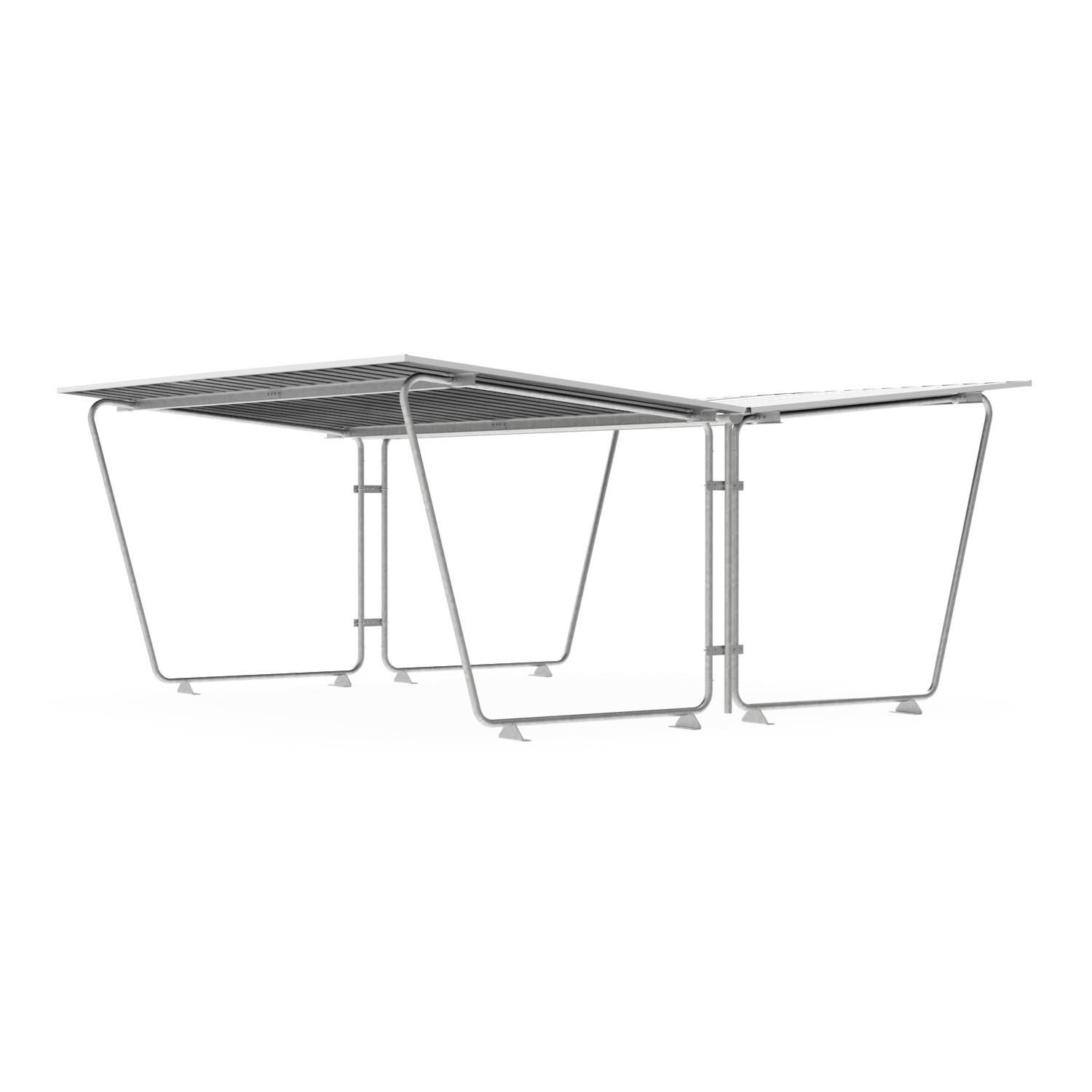 Fahrradüberdachung D 570 aus Stahl, verzinkt, Dacheinkleidung aus Trapezblech, verzinkt und farbbeschichtet, zum Aufdübeln, B 5.010mm