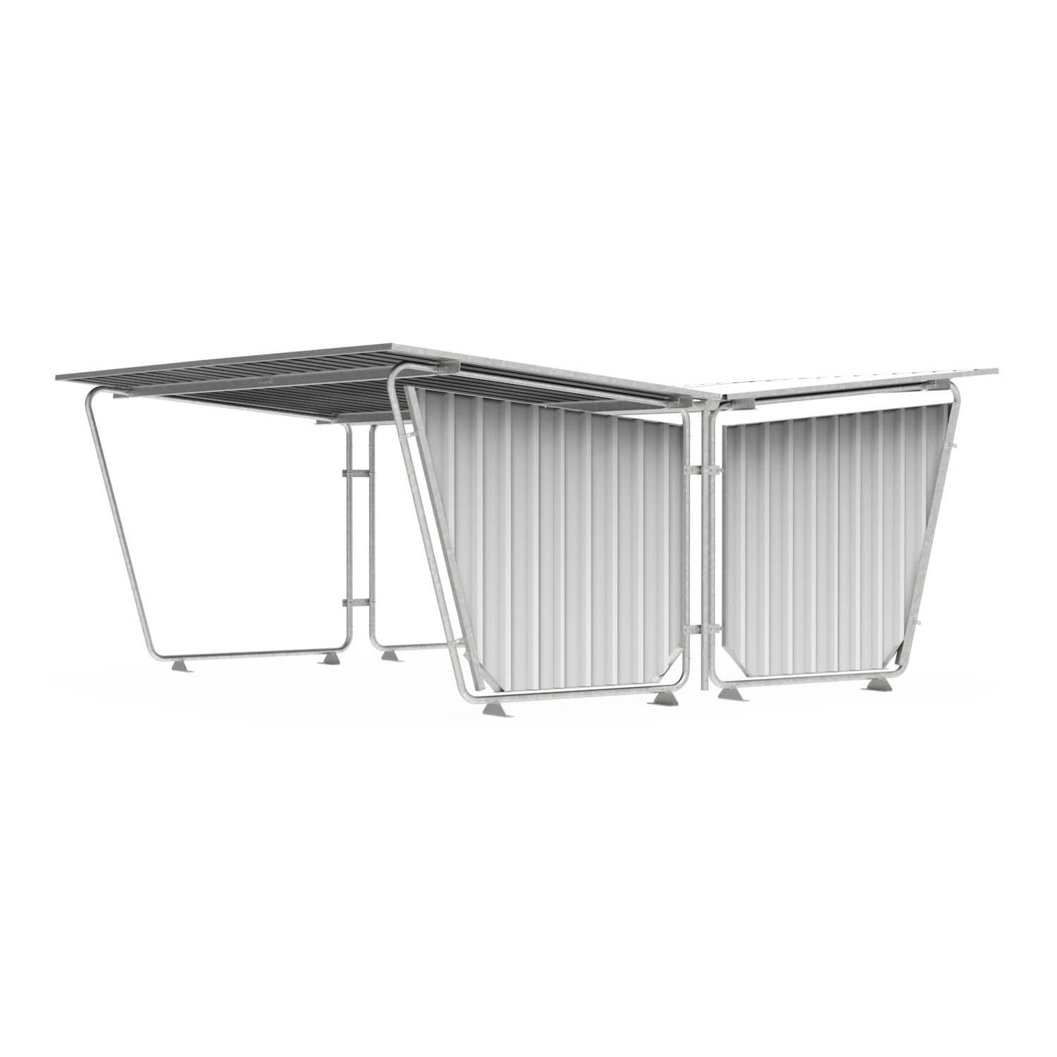 Seitenwand für Fahrradüberdachung D 570 aus Trapezblech, verzinkt und farbbeschichtet, rechte Seite