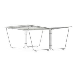 Fahrradüberdachung D 570 aus Stahl, verzinkt, Dacheinkleidung aus Trapezblech, verzinkt, zum Aufdübeln, B 5.010mm