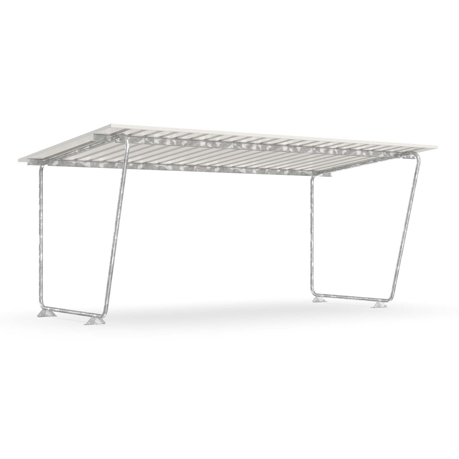 Fahrradüberdachung D 571 aus Stahl, verzinkt, Dacheinkleidung aus Trapezblech, verzinkt und farbbeschichtet, zum Aufdübeln, B 5.010mm, einseitig