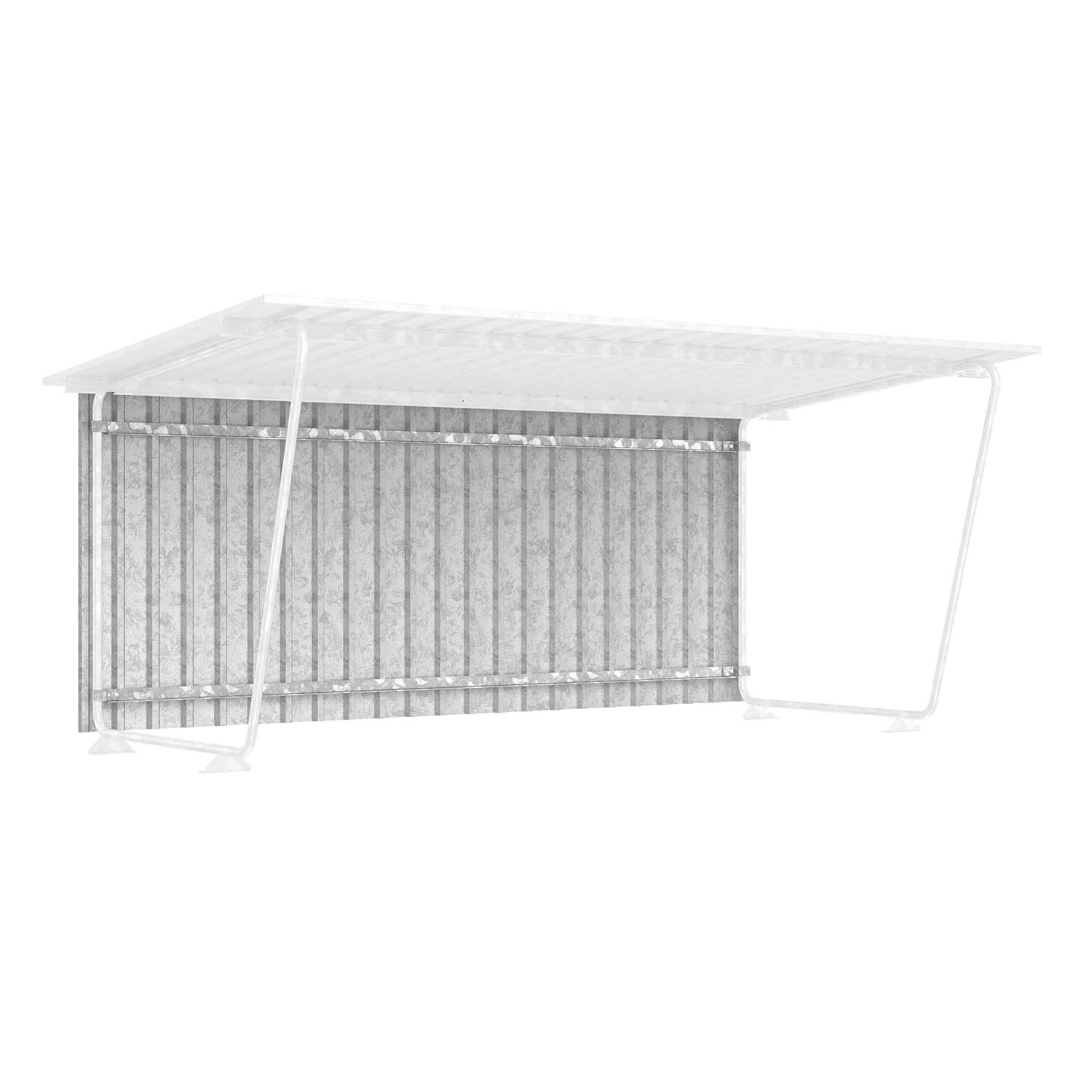 Rückwand für Fahrradüberdachung D 571 aus Trapezblech, verzinkt und farbbeschichtet