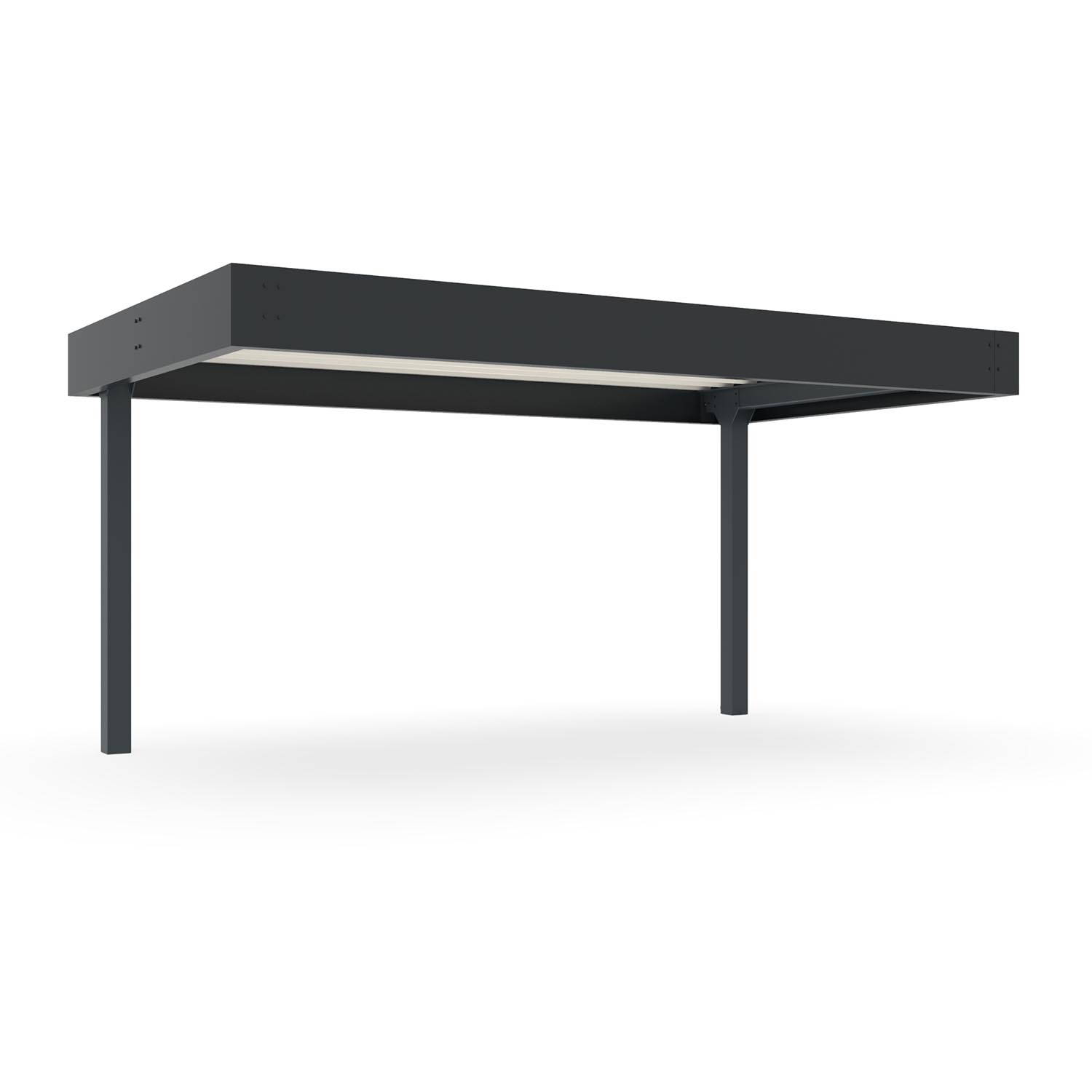 Fahrradüberdachung D 579, Konstruktion und Dachblenden farbbeschichtet, Breite 4900 mm, Grundeinheit