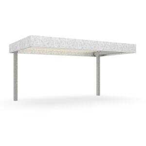 Fahrradüberdachung D 579, Konstruktion und Dachblenden verzinkt, Breite 4900 mm, Grundeinheit