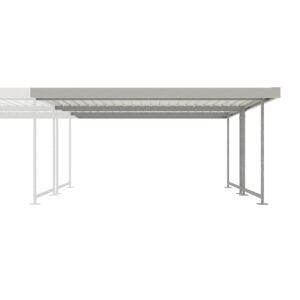 Fahrradüberdachung D 581, Konstruktion verzinkt, Blenden und Trapezbleche farbbeschichtet, doppelseitig, Breite: 4750 mm, Anbaueinheit