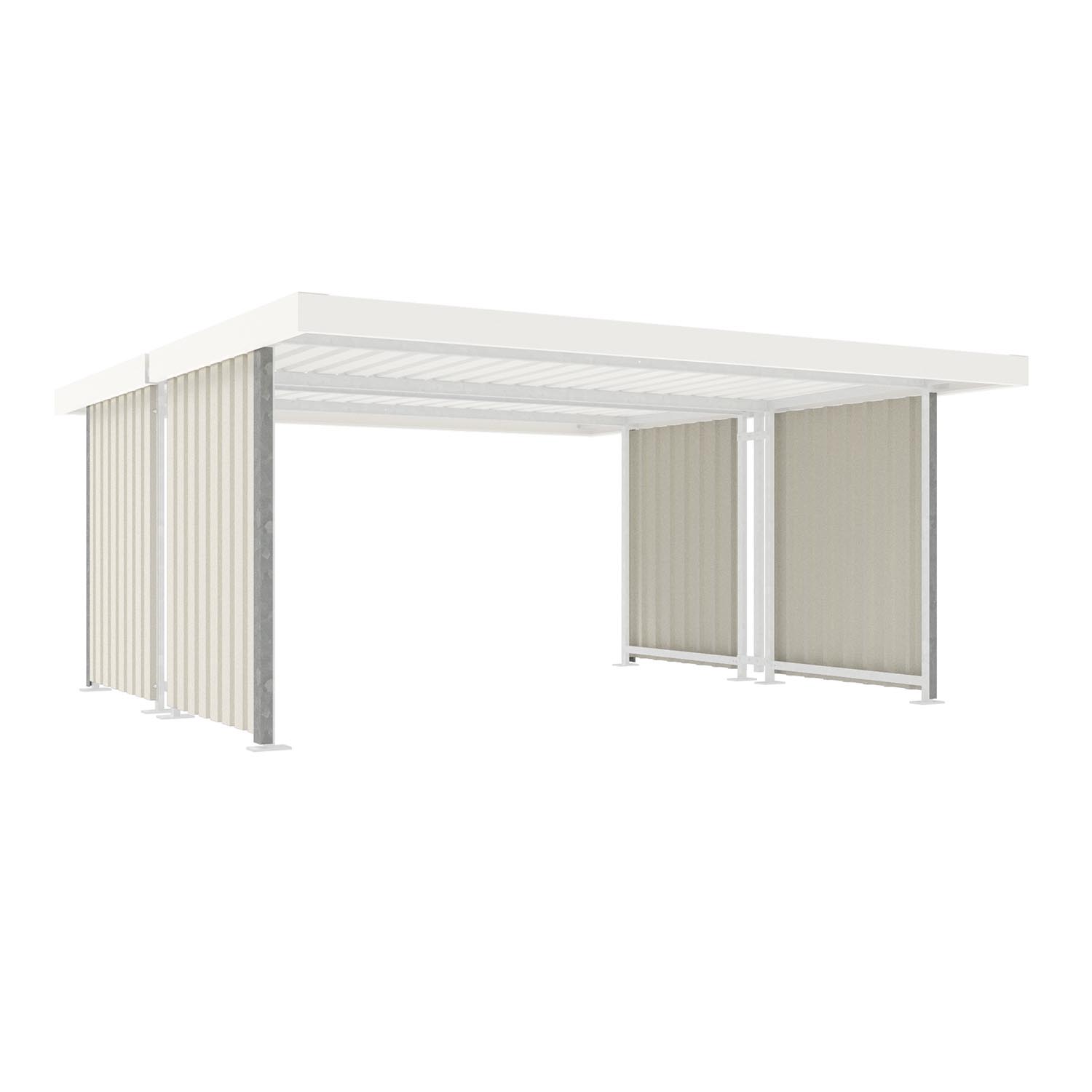 Seitenwände für Fahrradüberdachung D 581, aus Trapezblech, verzinkt und farbbeschichtet, rechte Seite