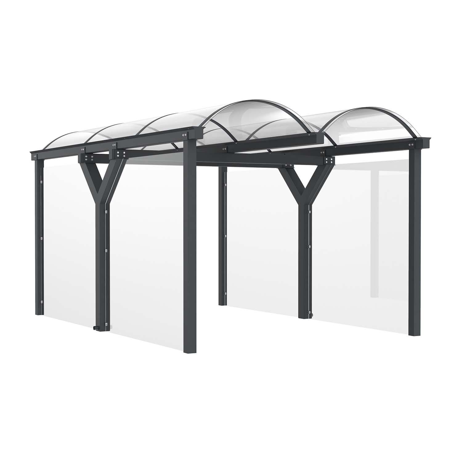 D 590 Wartehalle und Fahrradüberdachung, Grundeinheit, doppelseitig, Breite 3000 mm