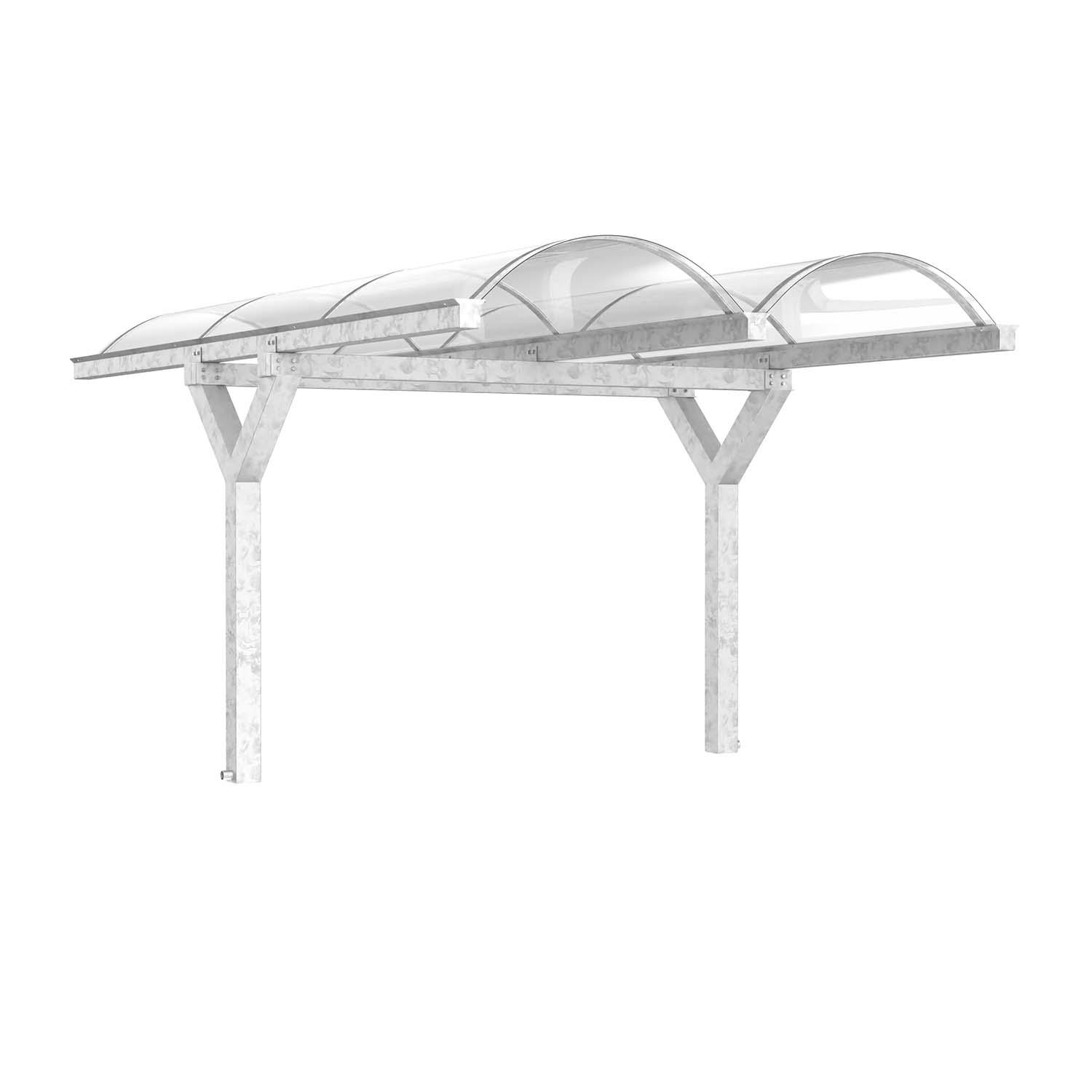 D 590 Wartehalle und Fahrradüberdachung, Grundeinheit, doppelseitig, Breite 3000 mm