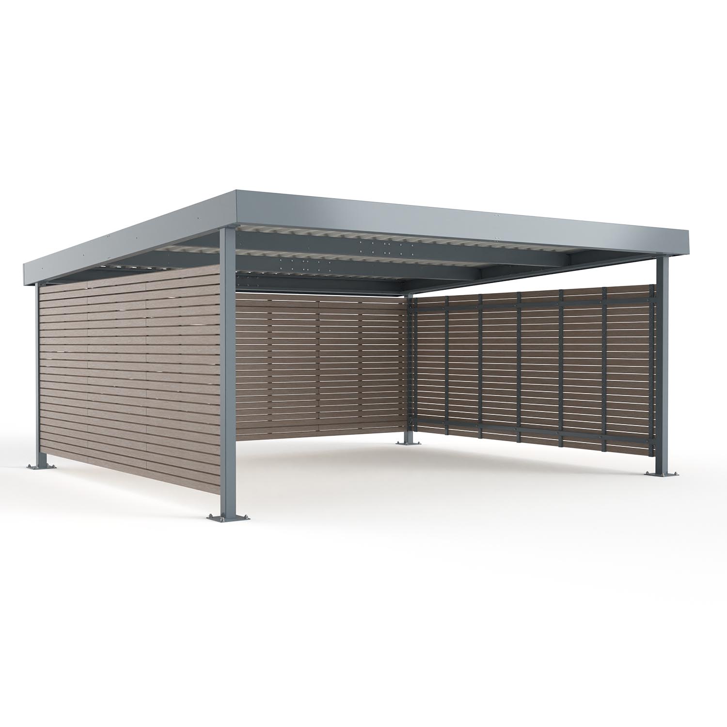 Carport Typ D580, Grundeinheit für 2 PKW, Achsmaß B 5500 mm, verzinkt und pulverbeschichtet, mit Rhombus-Elementen