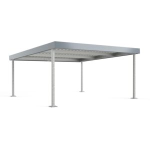 Carport Typ D580, Grundeinheit für 2 PKW, Achsmaß B 5000 mm, verzinkt, Attika beschichtet, 5354x5169x2450mm
