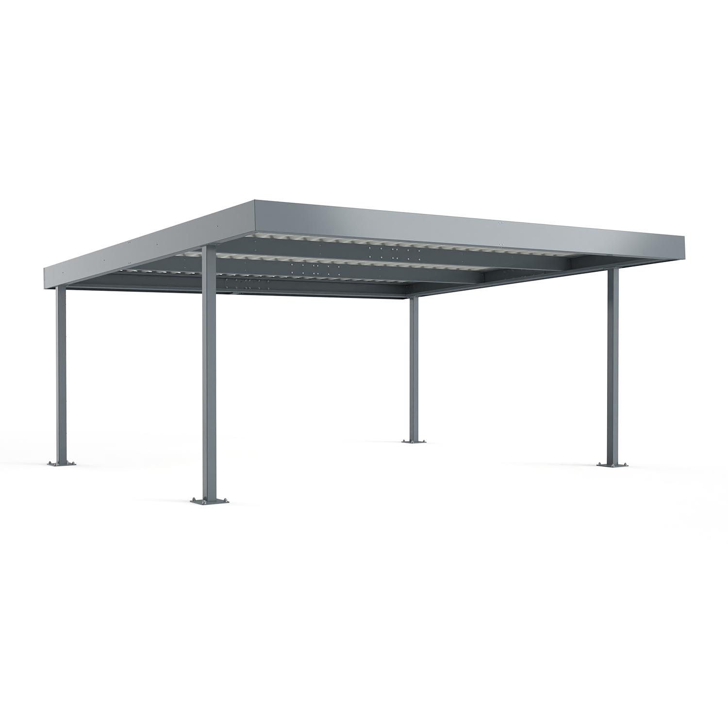 Carport Typ D583, für 2 PKW, mit Pultdach, Grundeinheit, 5354x5585x2450mm