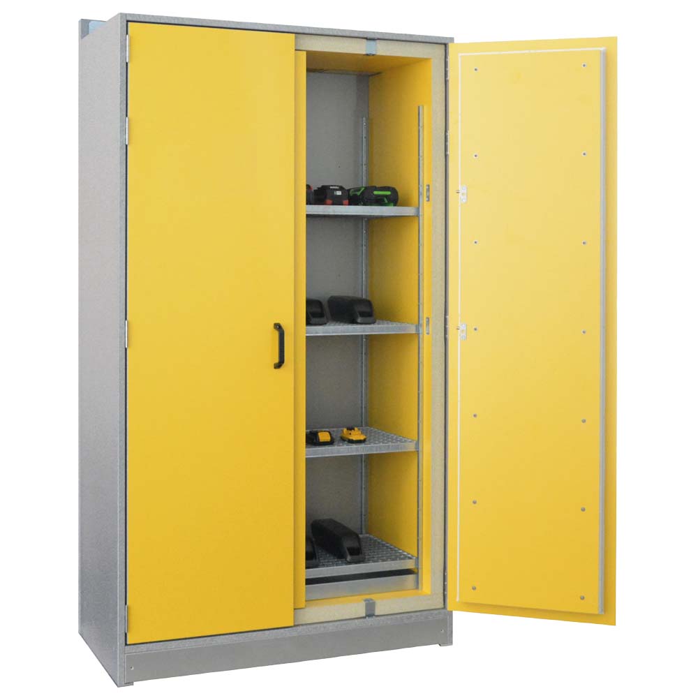 F90 Lithium-Akku-Lagerschrank basicSTORE, optionales Brandunterdrückungssystem, 1148 x 591 x 2048 mm