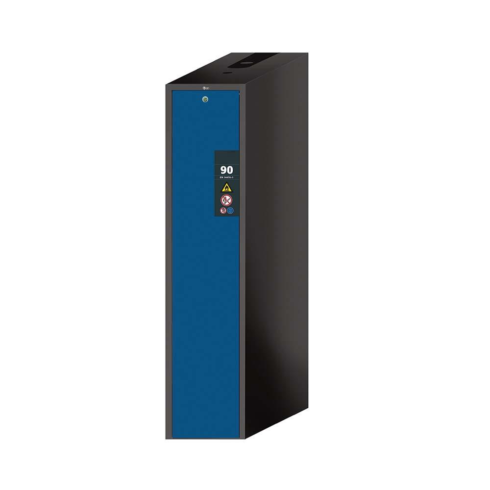 F90 Sicherheitsschrank mit Vertikalauszug, Wannenböden, 1 Bodenwanne, Tür-Schließ-Automatik, 449x860x1966mm, für Industrie F90 Hochschränke mit Vertikalauszug Produktbild F90 Sicherheitsschrank mit Vertikalauszug, Fachböden, 1 Bodenwanne, Tür-Schließ-Automatik, 449x860x1966mm, für Industrie