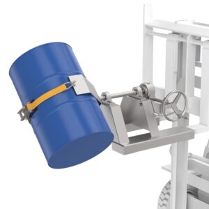 Fasswender aus Edelstahl für 200 l Fässer, Stapleranbaugerät