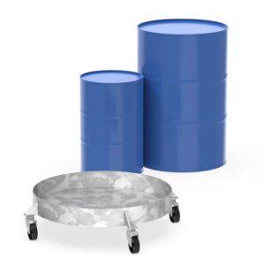 Fassroller aus Edelstahl (V2A) für 200 l Fässer Fasshandling-Geräte aus Edelstahl Produktbild Fassroller aus Stahl, verzinkt, für 200 l Fässer, flüssigkeitsdicht verschweißt