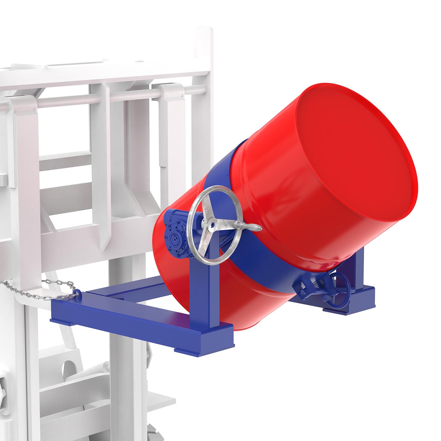 Fasskipper für 200 l Stahlfässer, Stapleranbaugerät Produktvideo