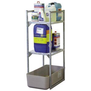Auffangwanne aus Stahl economy-line für 1 x 1000 l IBC, lackiert, mit Auflageprofilen, 1300x1120x1050mm Auffangwannen aus Stahl Produktbild Fassregal mit Auffangwanne aus GFK mit Gitterrostauflagen für Kleingebinde, 450 x 820 x 1310 mm