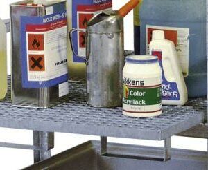 Zusätzliche Gitterrostebene für Fassregal Typ 400, geeignet für Kleingebinde