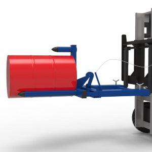 Fassroller aus Edelstahl (V2A) für 200 l Fässer Fasshandling-Geräte aus Edelstahl Produktbild Fassgreifer FRB zum Einlagern von 200 l Fässern in Fassregale, Stapleranbaugerät