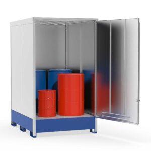 Gefahrstoffdepot GD-600 für 4 x 200 l Fässer, Auffangvolumen 600 l