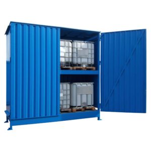 Gefahrstoff-Regalcontainer zur Lagerung im Freien, für 6 x 1000 l IBC, 3500x1450x3660mm (1)