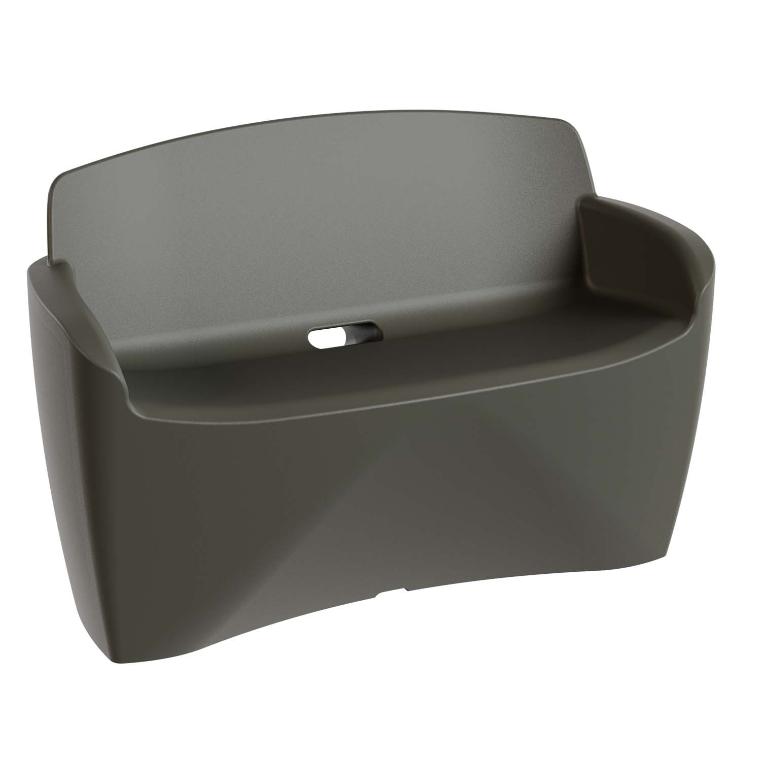 Outdoor-Sitzbank aus PE-HD, Zweisitzer, mit Armlehnen, 1290x650x800mm