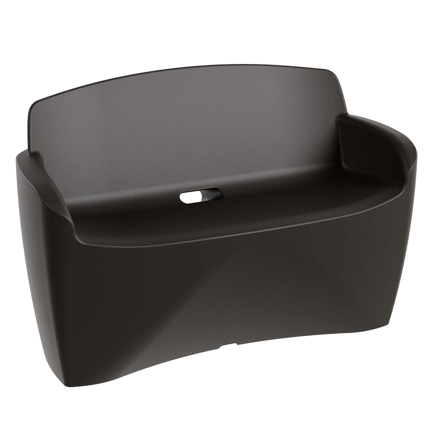 Outdoor-Sitzbank aus PE-HD, Zweisitzer, mit Armlehnen, 1290x650x800mm